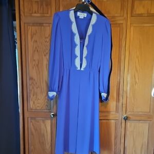 Purple Dress with White Trim